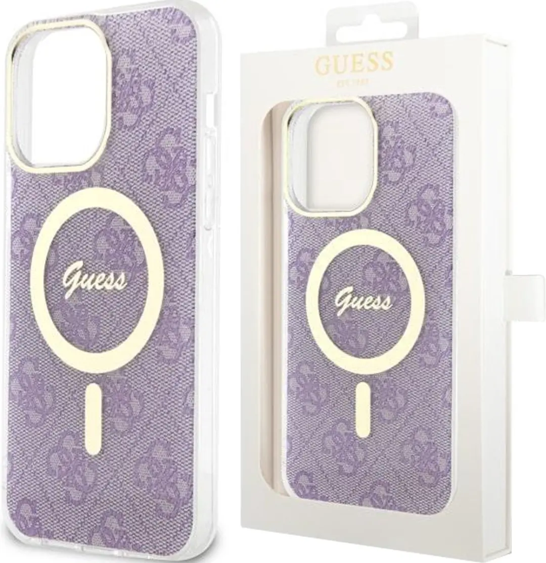 Guess 4G MagSafe Back Case - iPhone 14 Plus - Paars