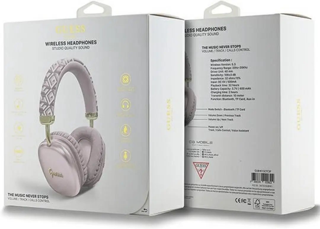 GUESS G-Cube BHK1GC Bluetooth Koptelefoon - Roze