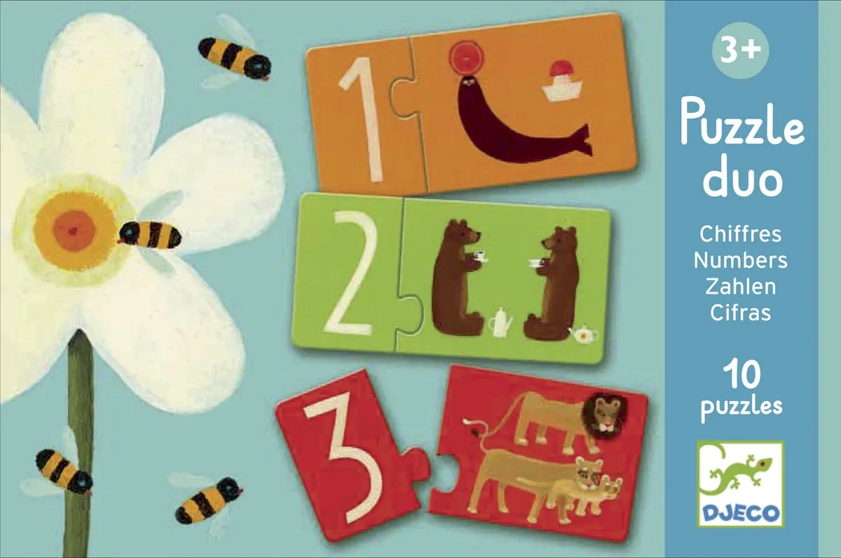 Djeco Puzzel Duo Getallen - Multicolor - afbeelding 4 van 6