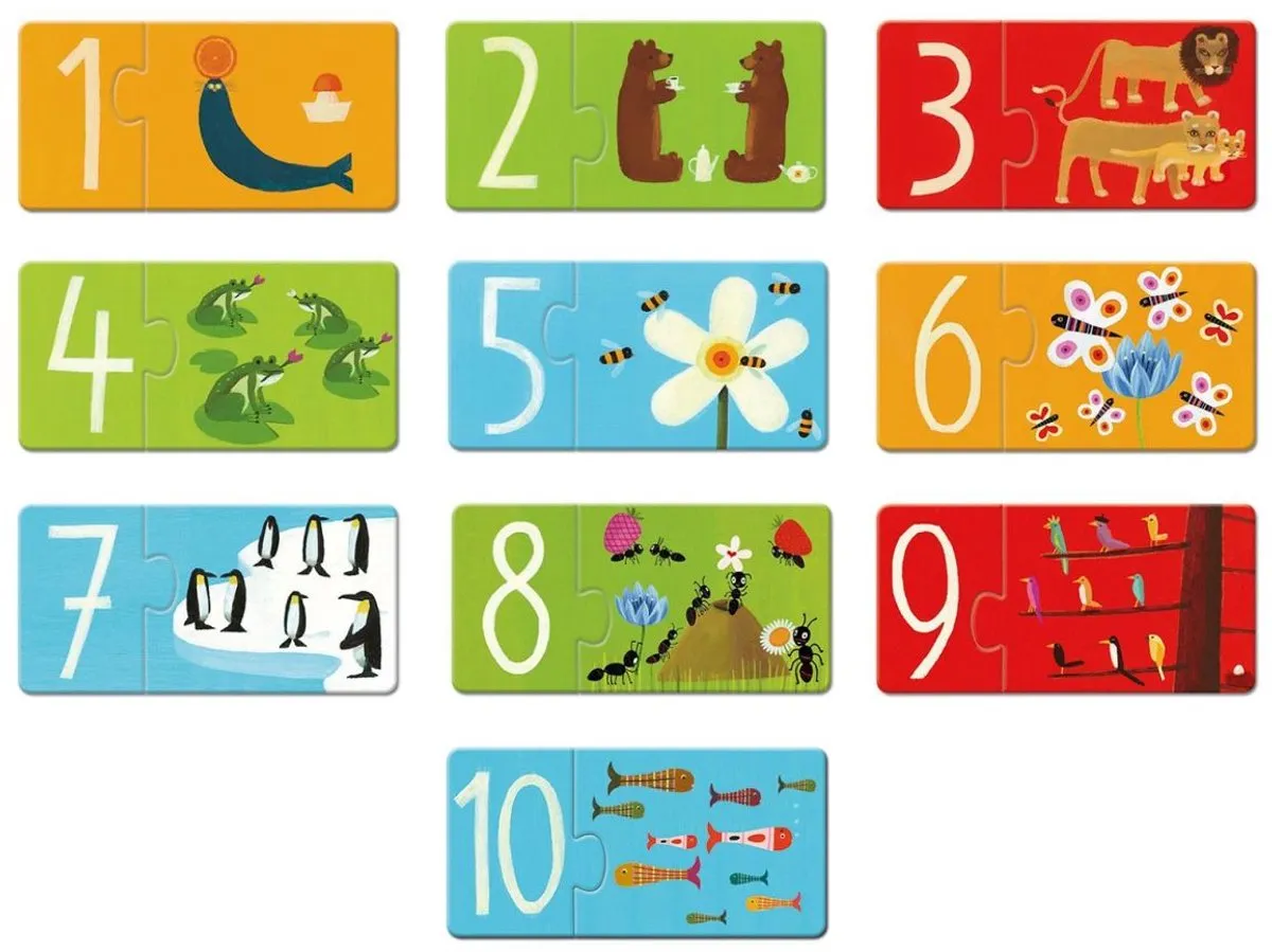 Djeco Puzzel Duo Getallen - Multicolor - afbeelding 3 van 6