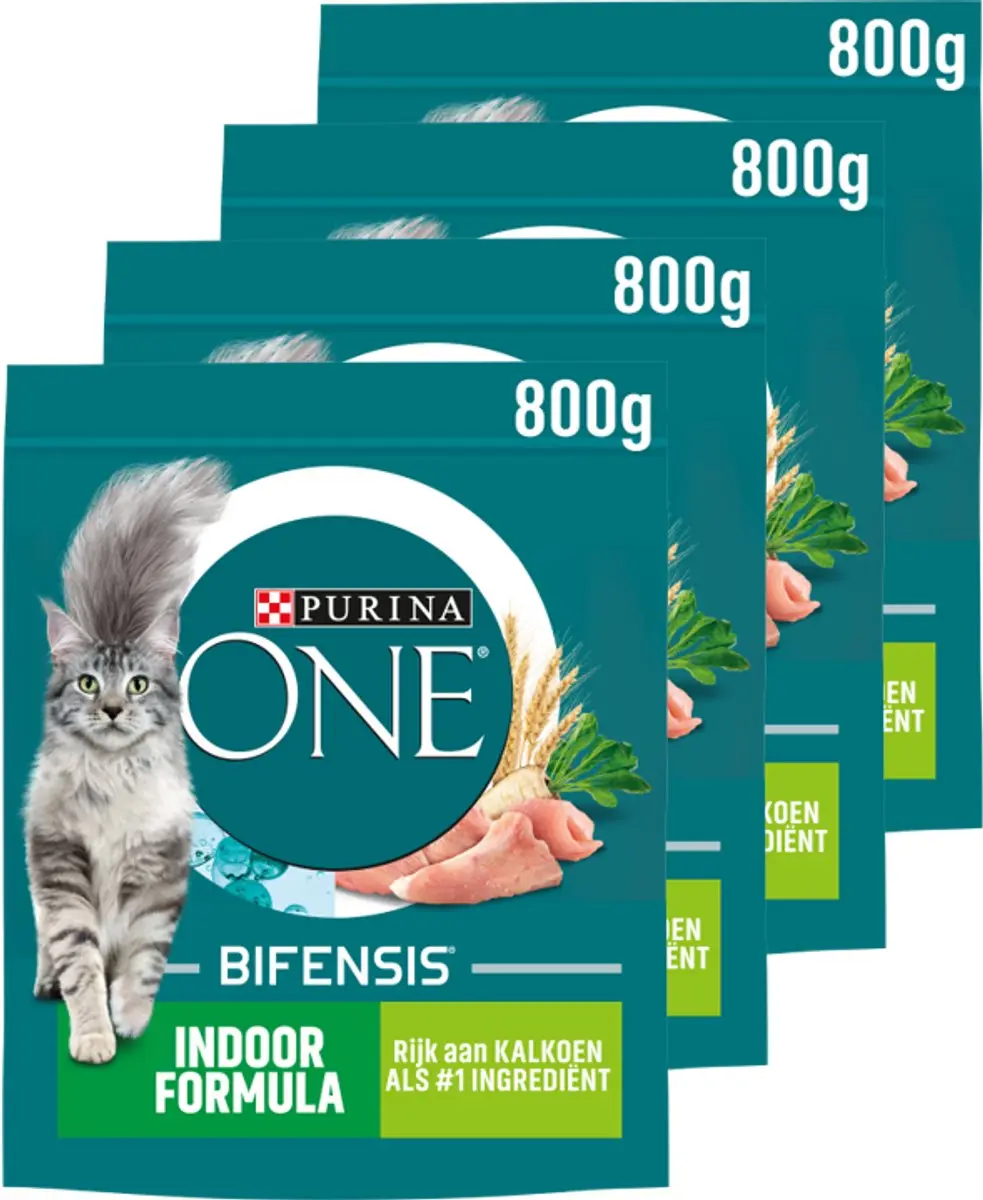 Purina ONE Indoor Kalkoen Volkoren Kattenbrokjes 3,2kg