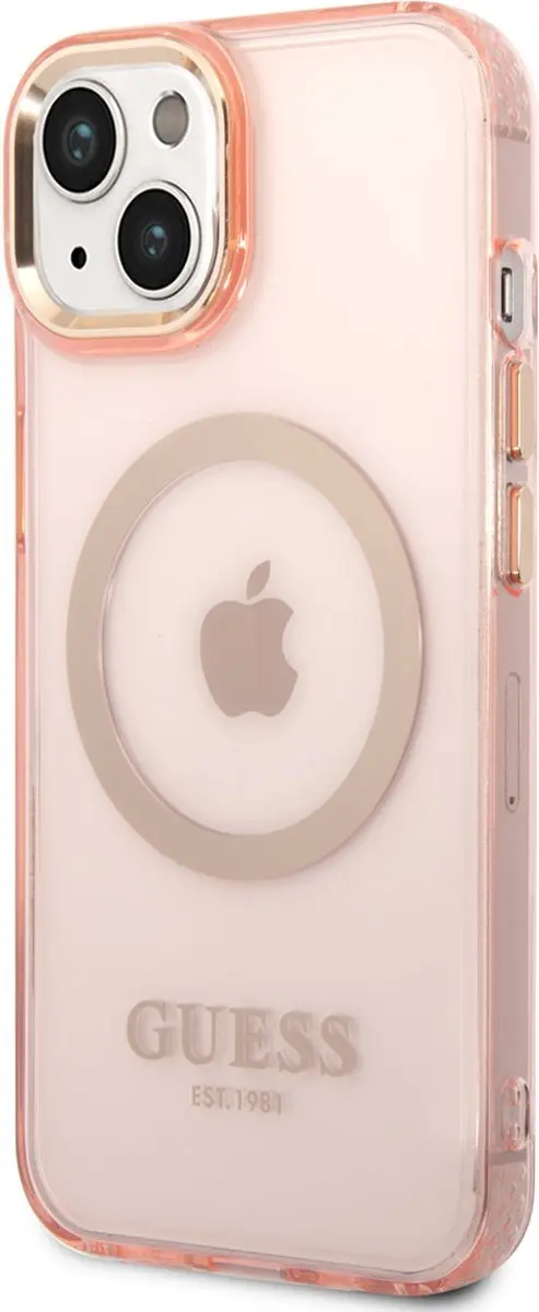 GUESS TPU Smartphonehoesje iPhone 14 - Roze - MagSafe