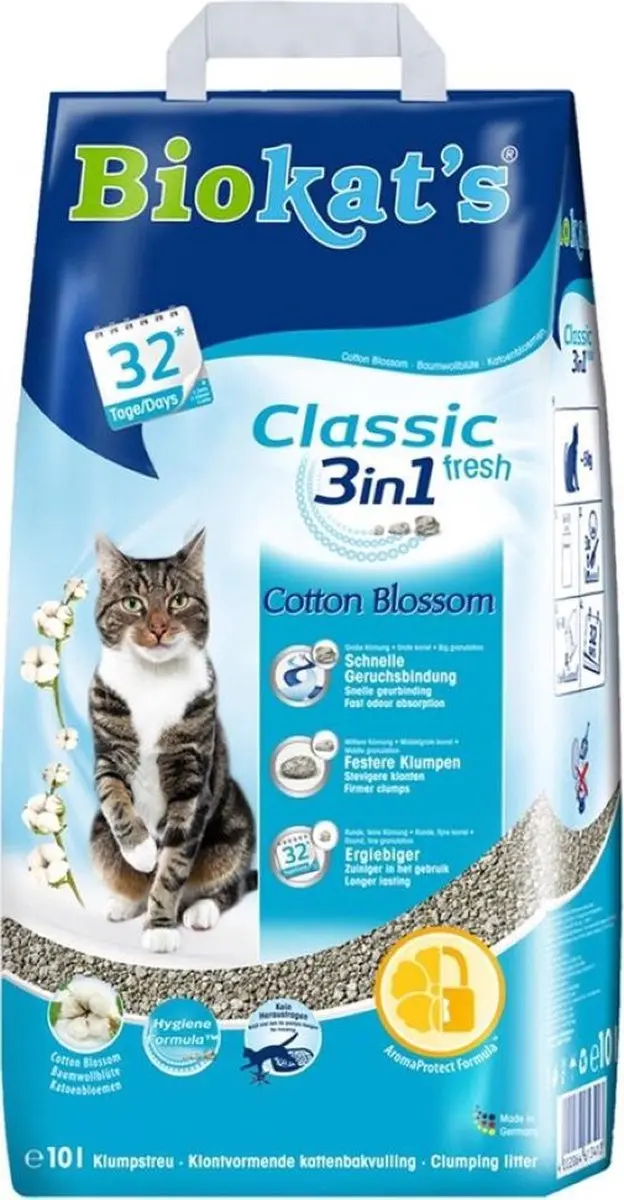 Biokat's Classic 3in1 Kattenbakvulling Klontvormend 10L