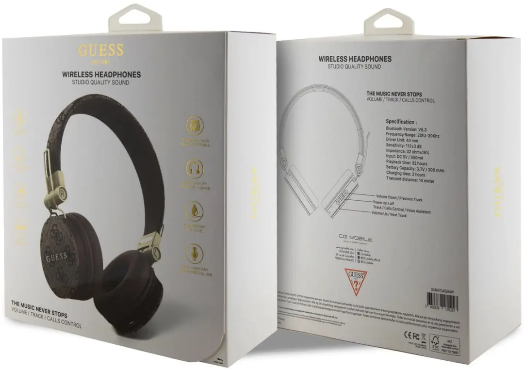 Guess BH70 4G Metal Logo Headphone - Bruin