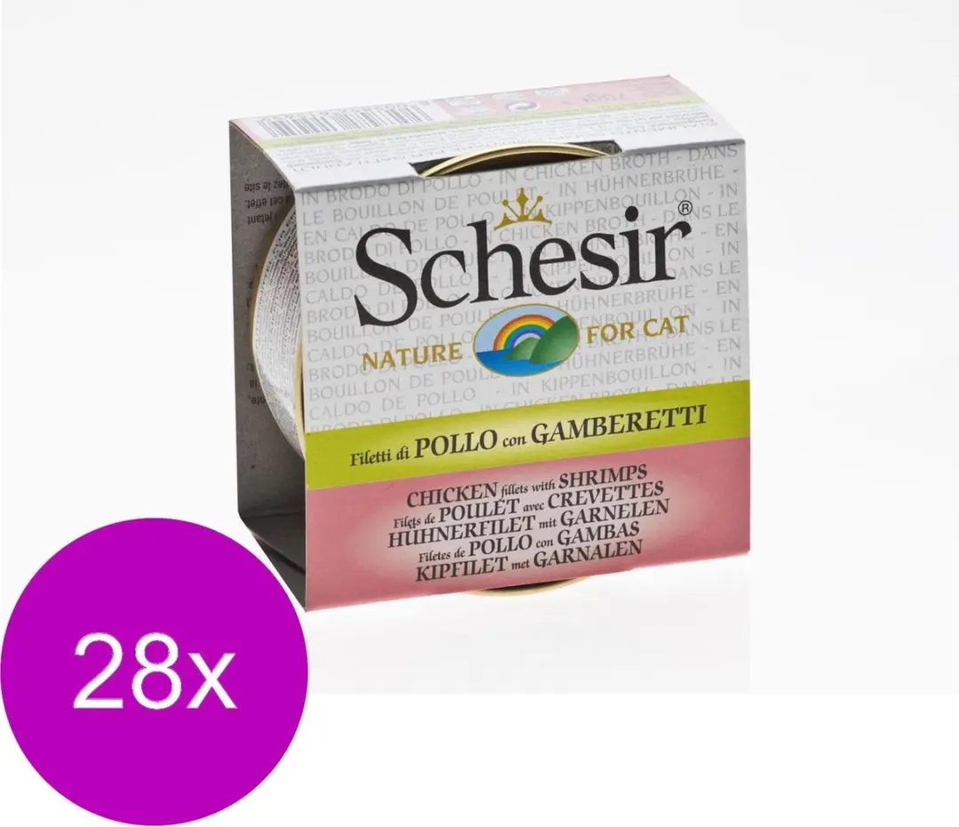 Schesir Kat Bouillon Kip & Garnaal Blik