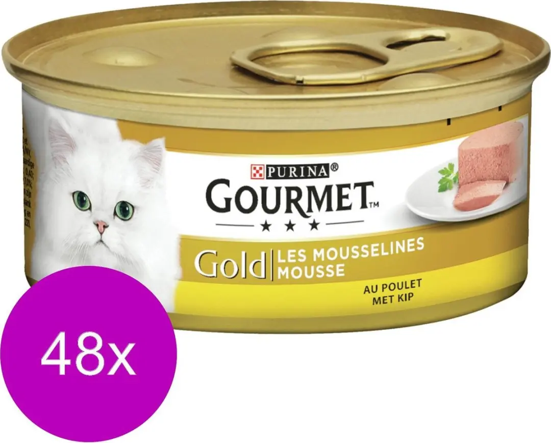 Gourmet Gold Mousse Kattenvoer 85g - 48 Stuks