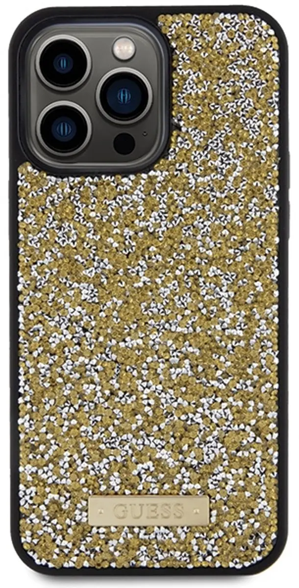 GUESS Rhinestones Back Case - iPhone 15 Pro Max - Goud