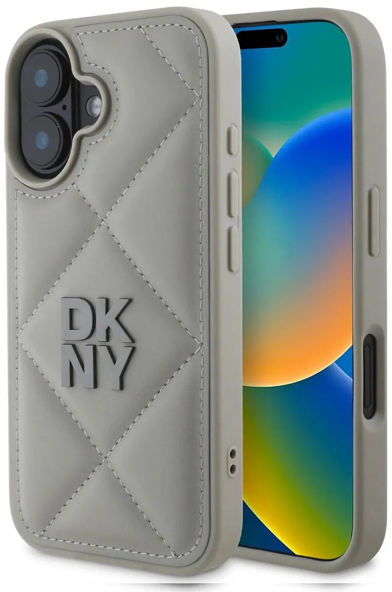 DKNY Hoesje iPhone 16 Plus DKHCP16MPQDSLG - Gewatteerd Grijs