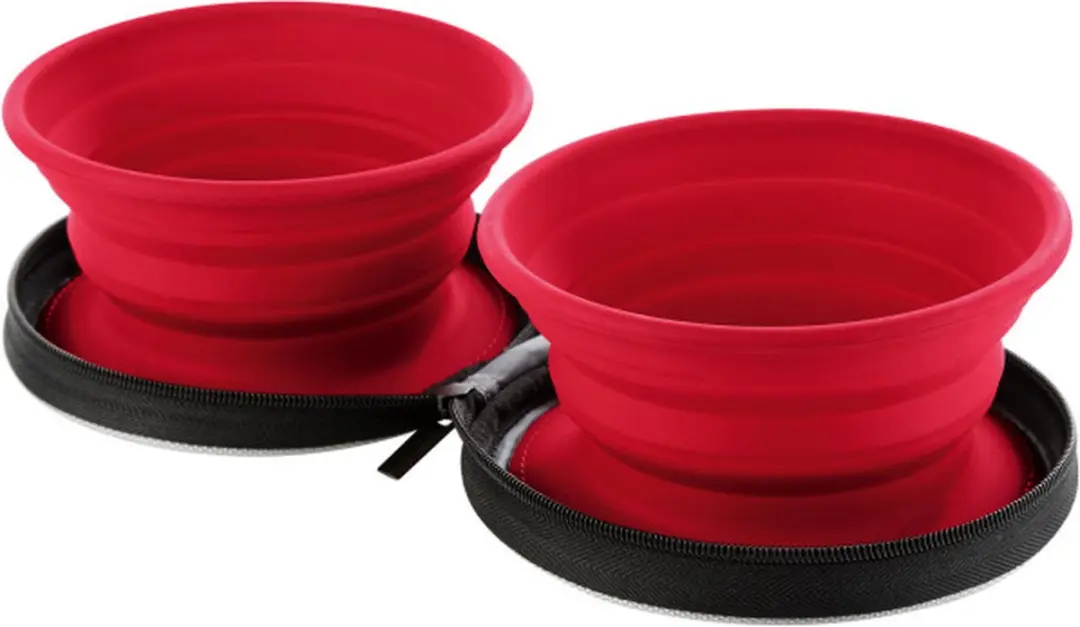 Hunter Opvouwbare Voerbak Set Rood - 2 Stuks met Opbergtas
