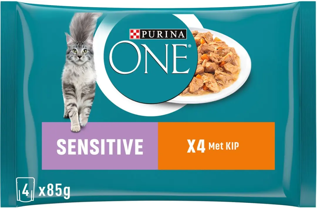 Purina ONE Nat Kattenvoer Sensitive Kip & Tonijn - 8x85g