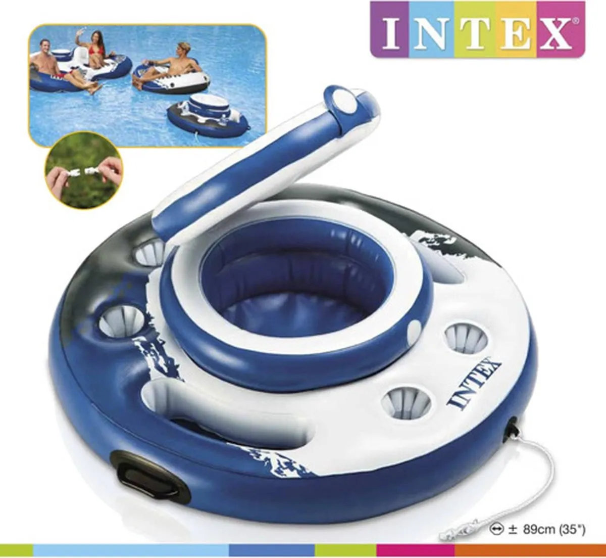 Intex Mega Chill Koelbox 56822NP - 89 cm - Wit/Blauw/Zwart - afbeelding 6 van 6