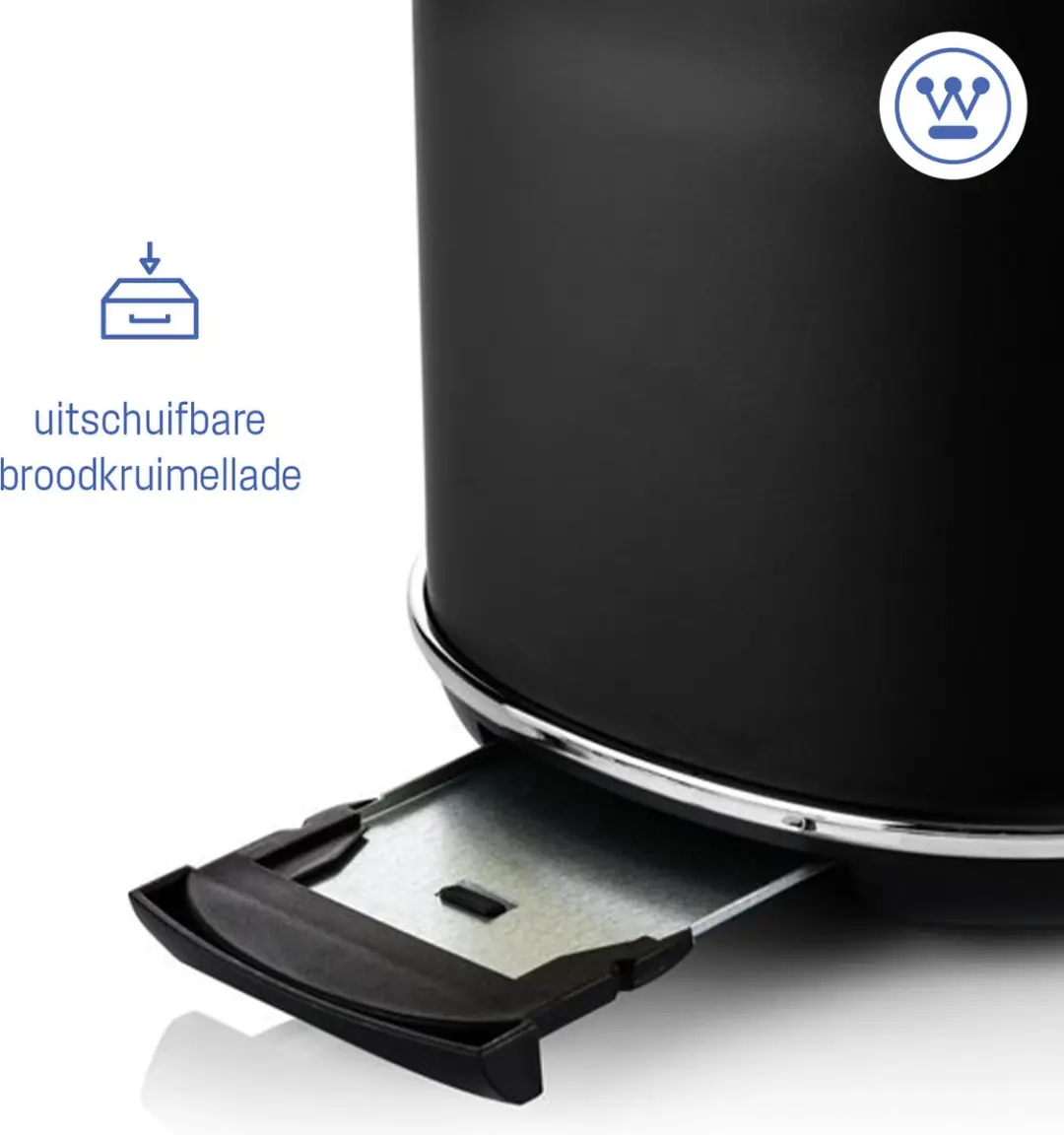 Westinghouse WKTTB857BK Retro Broodrooster 2 Sneden - 815W - Zwart