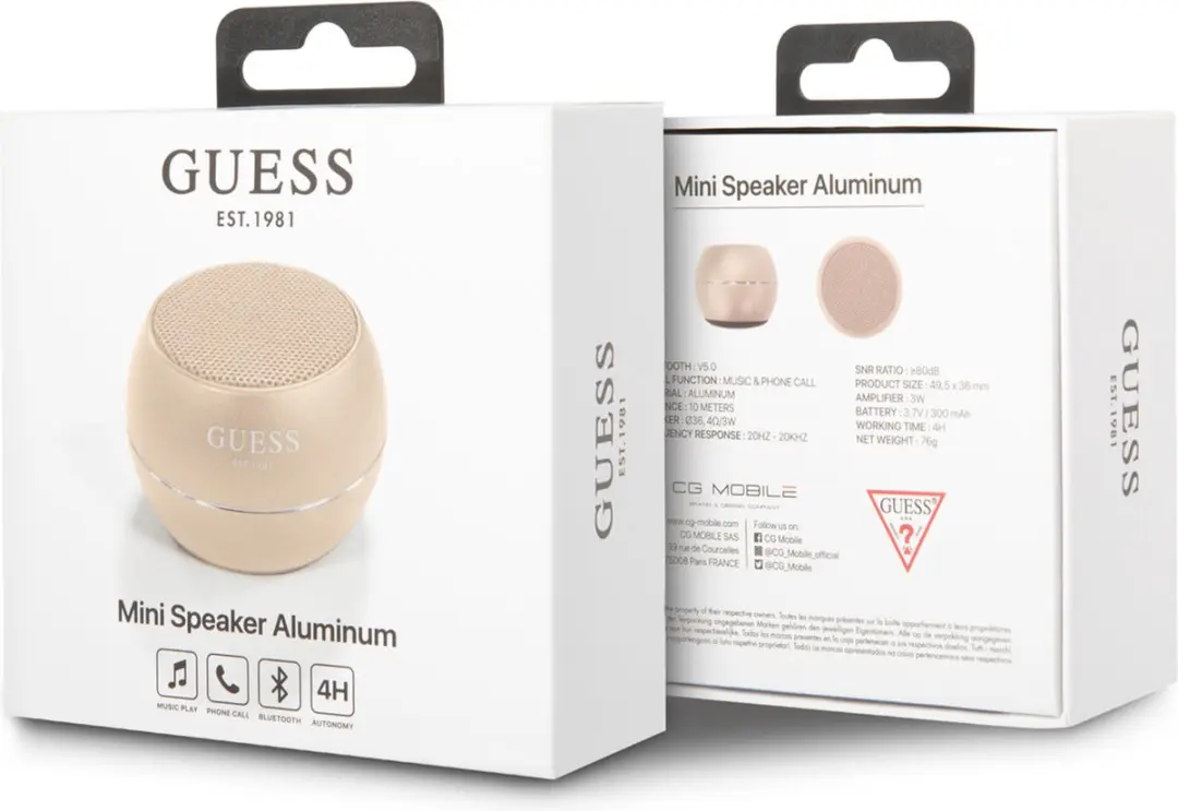GUESS Mini Bluetooth Speaker - Goud