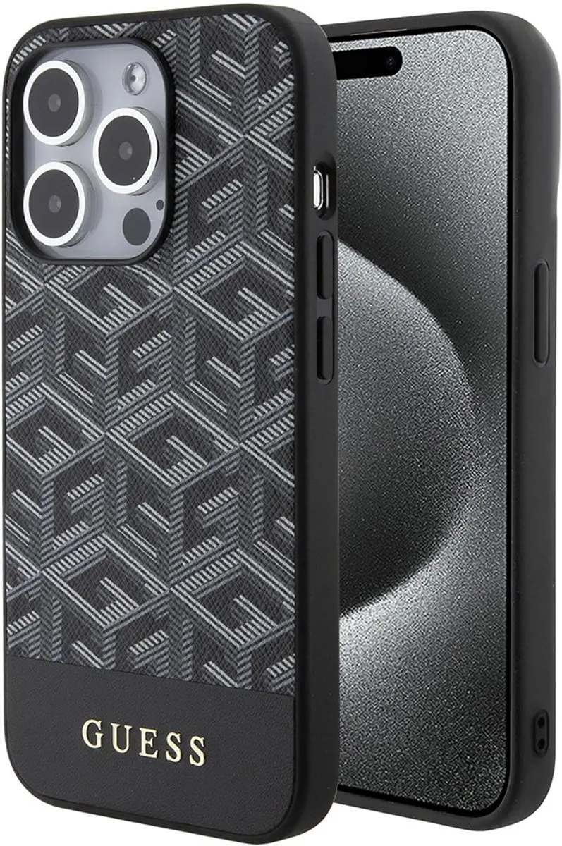 GUESS G-Cube Back Case MagSafe - iPhone 15 Pro Max - Zwart