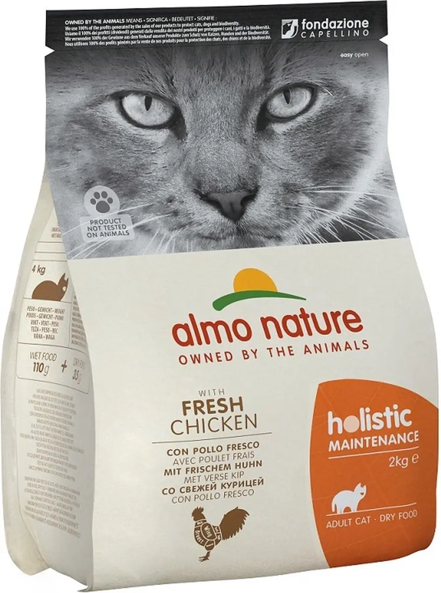 Almo Nature Cat Droogvoer Holistic Kip/Rijst 12kg