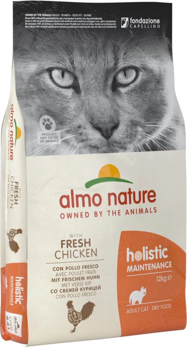 Almo Nature Cat Droogvoer Holistic Kip/Rijst 12kg