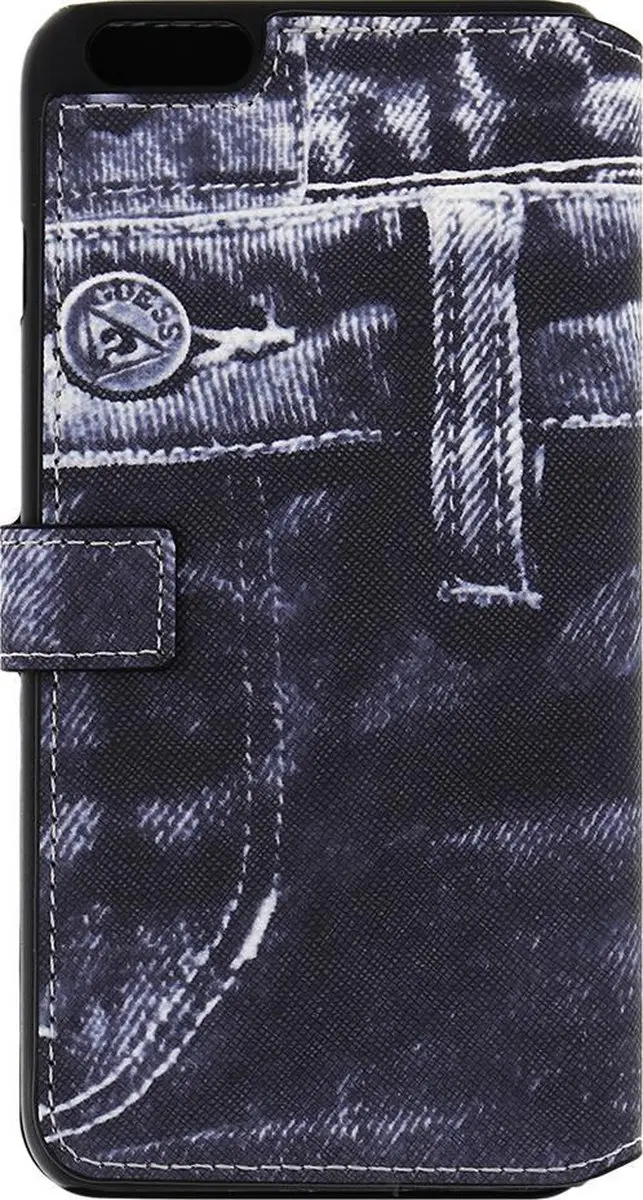 GUESS Denim Folio Hoes - iPhone 6/6s Plus - 3 Pasjes - Bruin