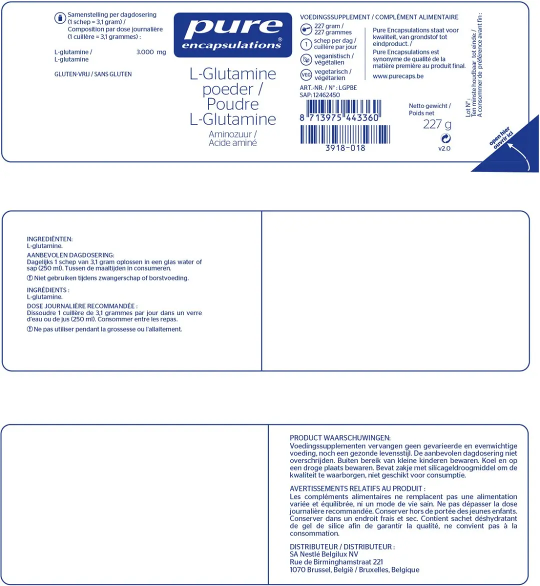 Pure Encapsulations L-Glutamine Poeder 227g