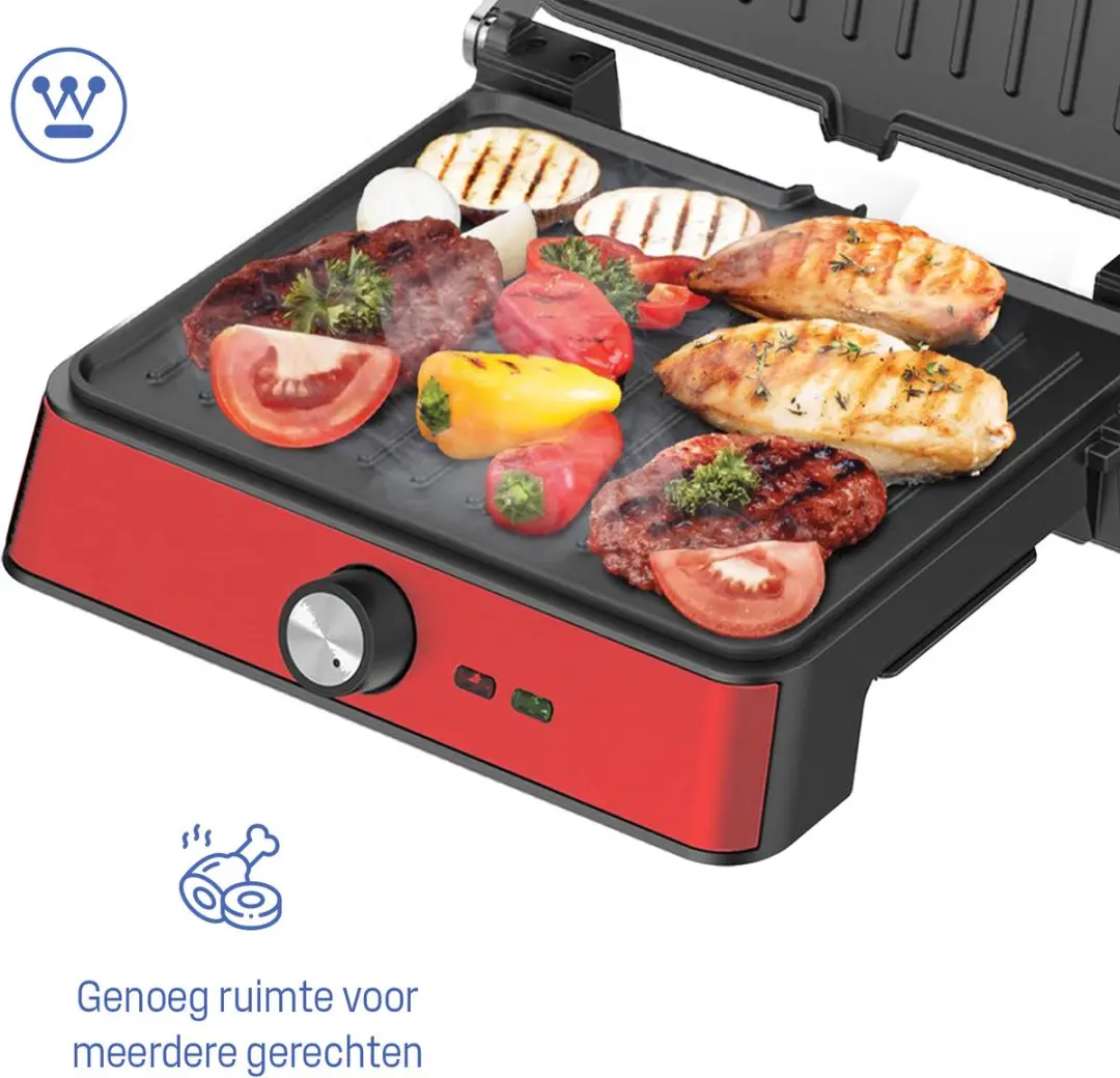 Westinghouse WKCG907RD Contactgrill - 2200W - 29x24cm - Rood