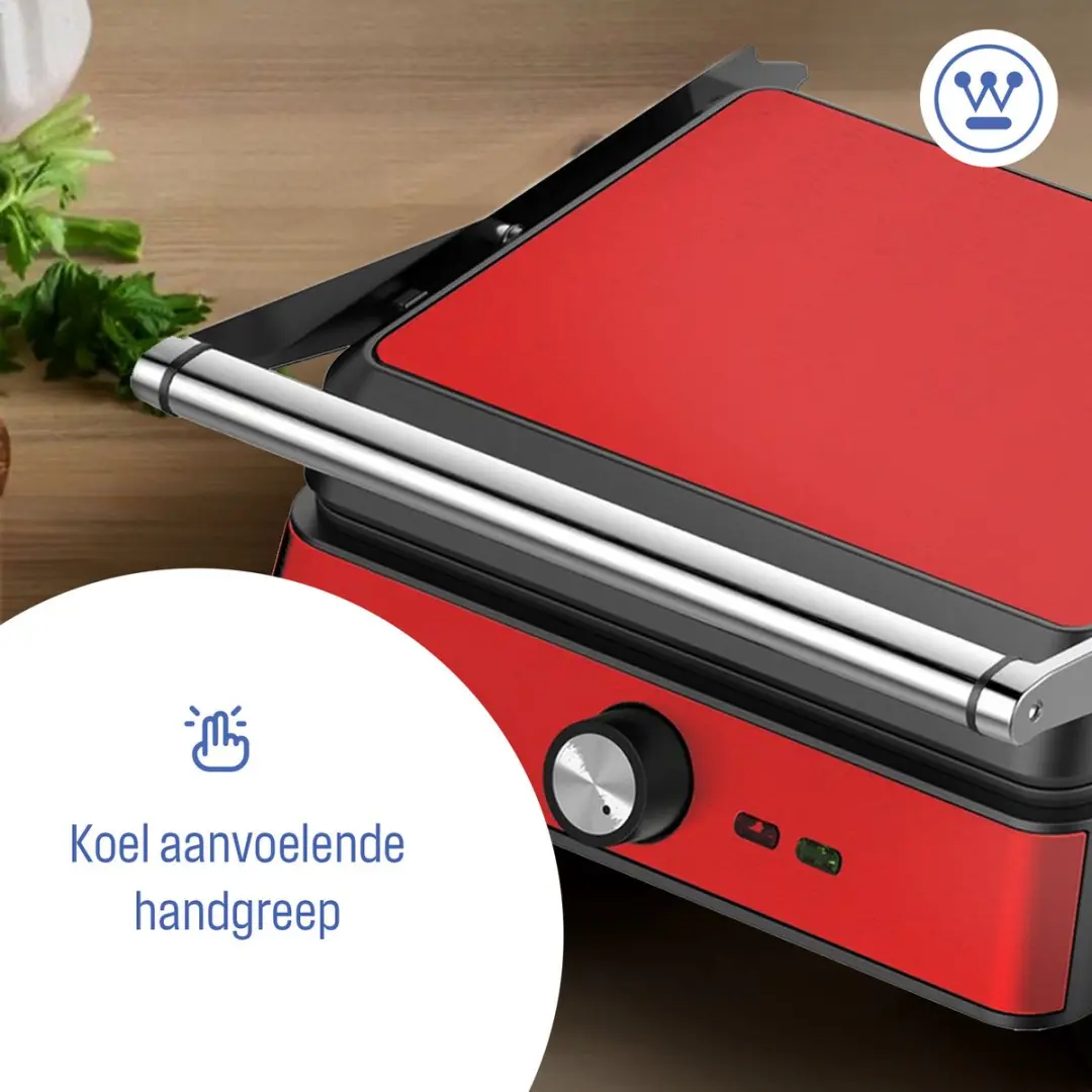 Westinghouse WKCG907RD Contactgrill - 2200W - 29x24cm - Rood