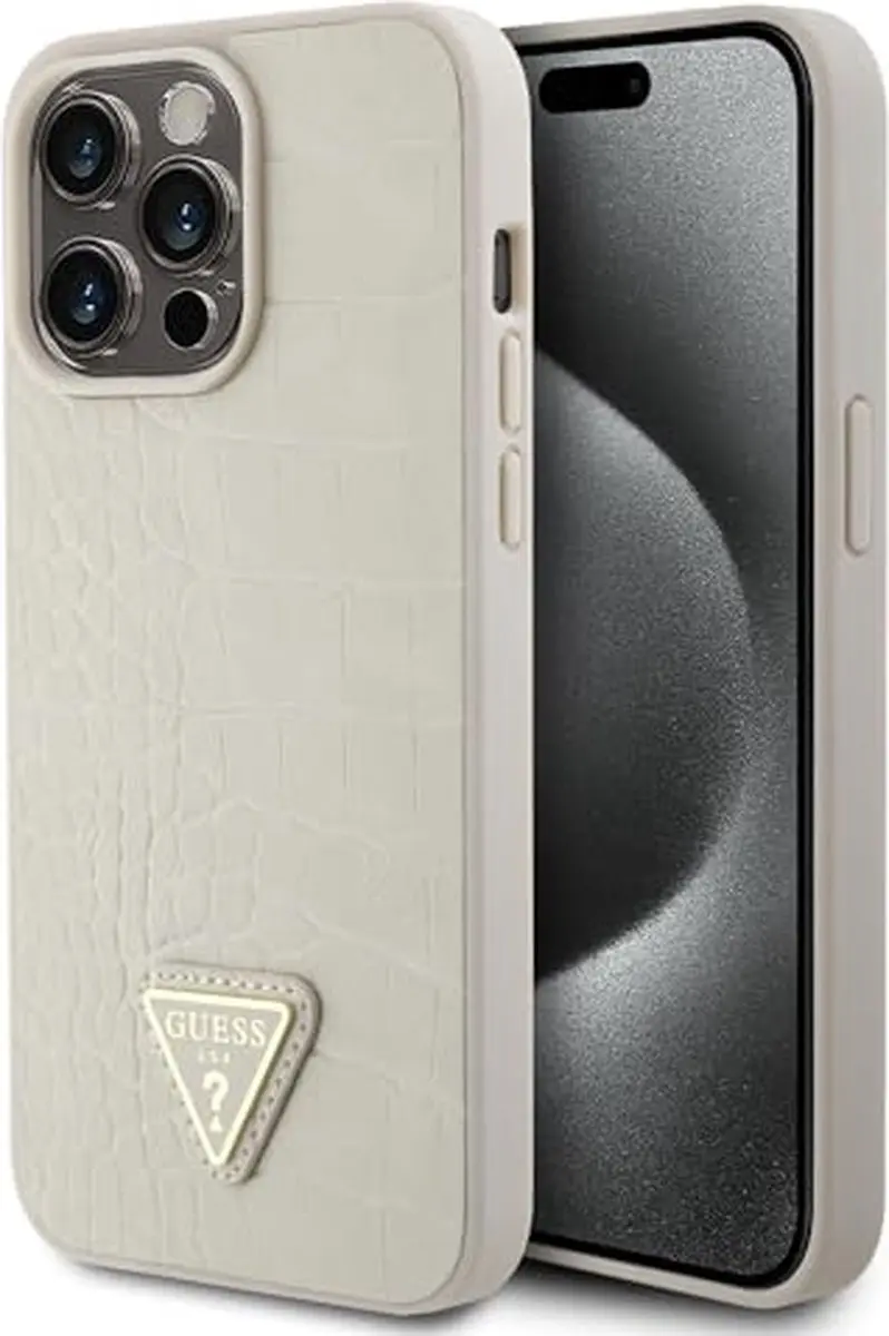 GUESS Crocodile Triangle Back Case - iPhone 15 Pro Max - Goud - afbeelding 6 van 6