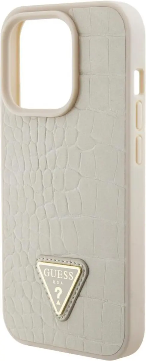 GUESS Crocodile Triangle Back Case - iPhone 15 Pro Max - Goud