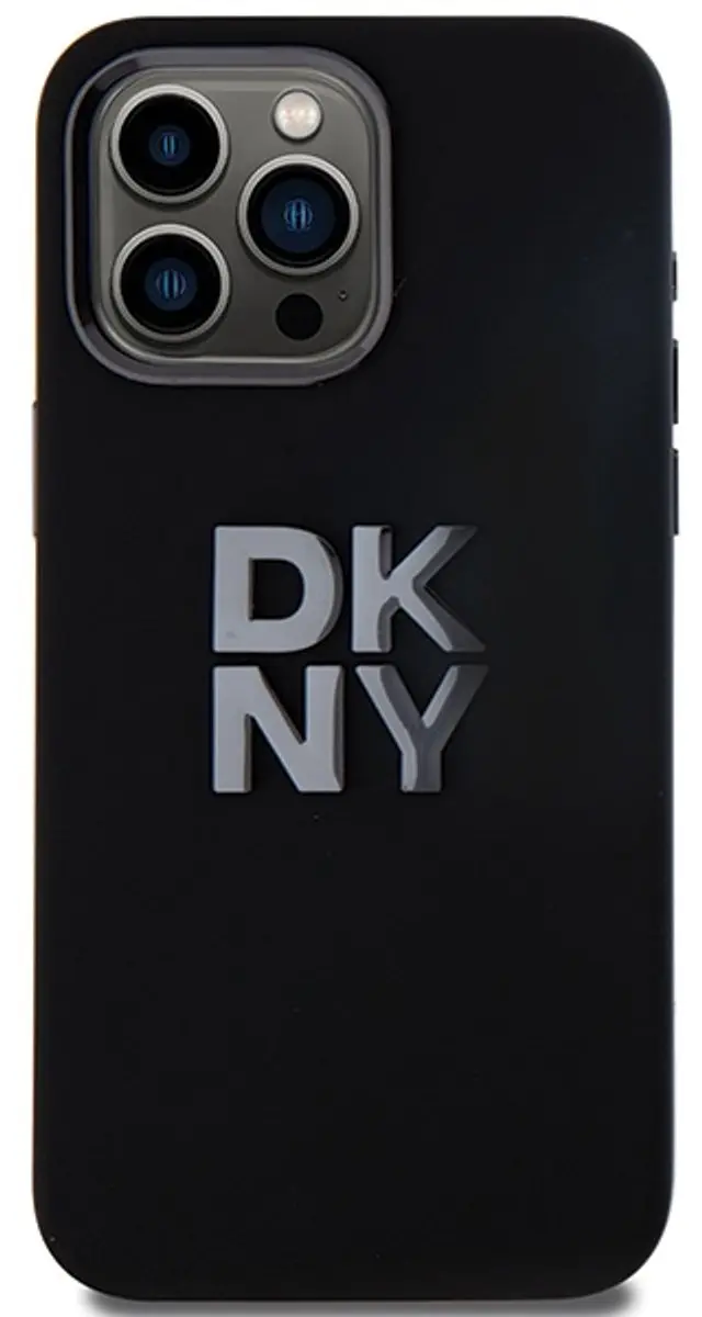 DKNY Silicone Metal Logo Back Case Zwart - iPhone 15 Pro Max