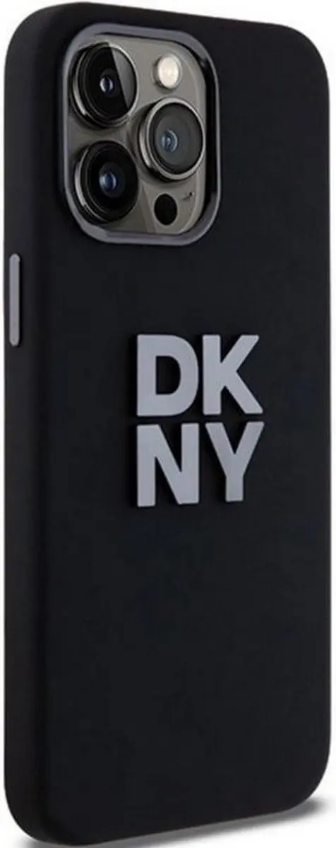DKNY Silicone Metal Logo Back Case Zwart - iPhone 15 Pro Max