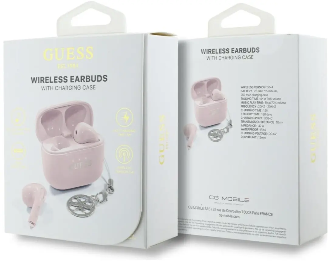 GUESS XMCC Draadloze TWS Hoofdtelefoon - Transparent
