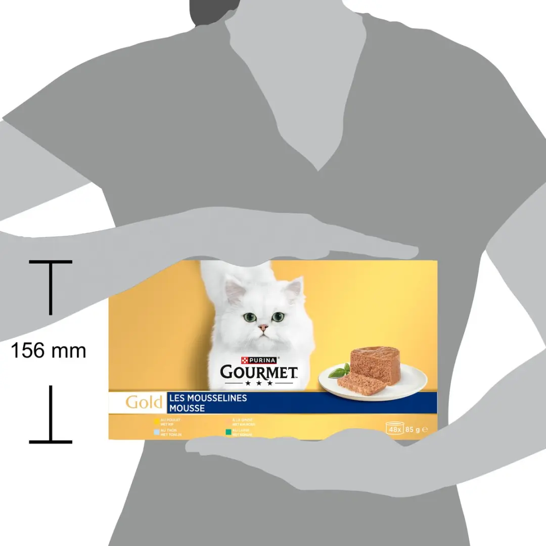 Gourmet Gold Mousse Kattenvoer - Kip/Tonijn/Kalkoen/Konijn 48x85g