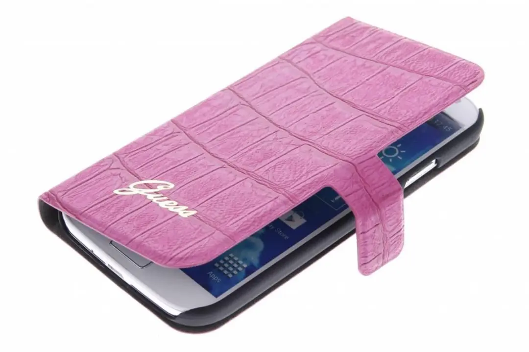 GUESS Crocodile Samsung Galaxy S4 VE Folio Hoesje - Roze