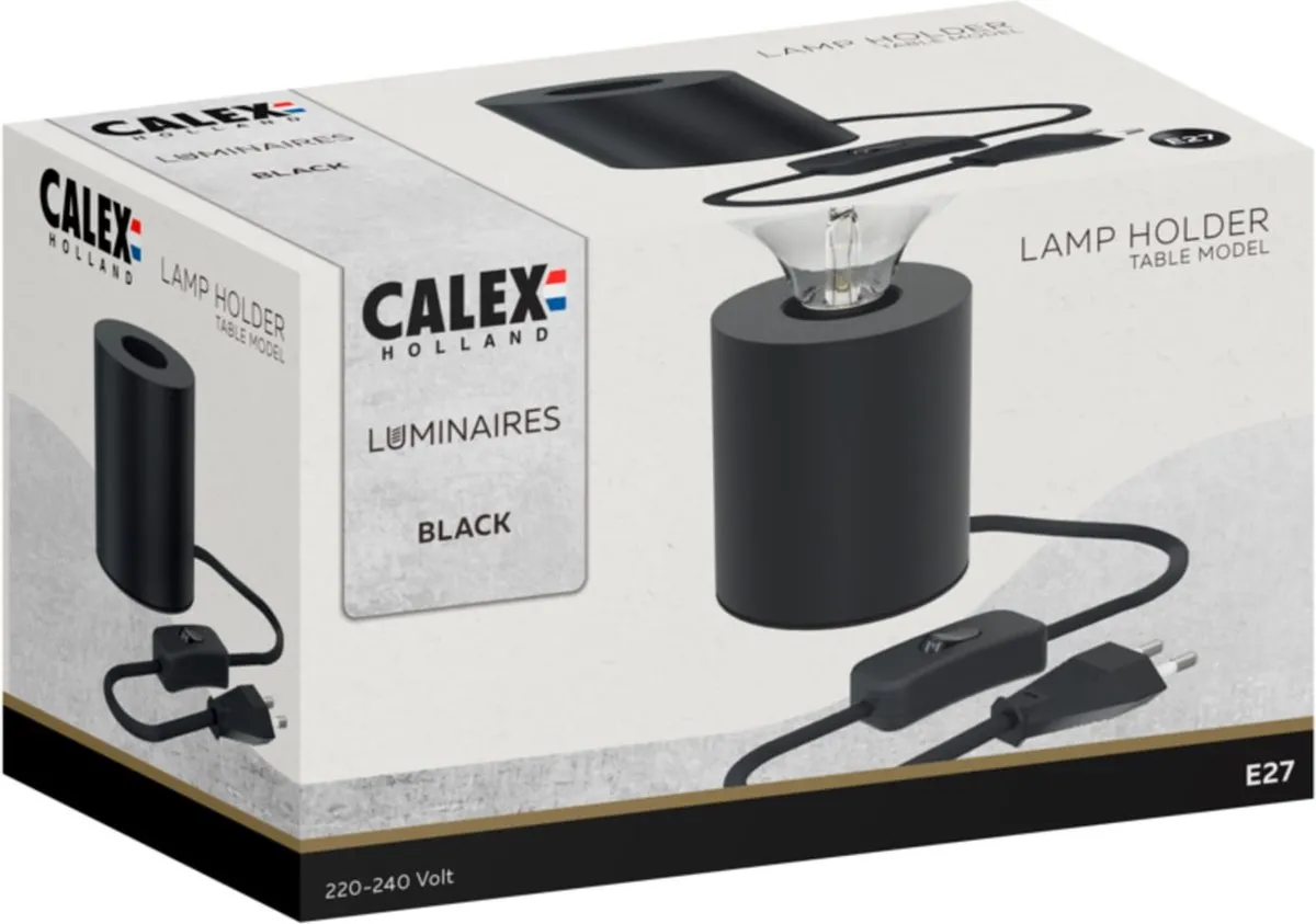 Calex Tafellamp Rond E27 Zwart - 2100K - afbeelding 6 van 6
