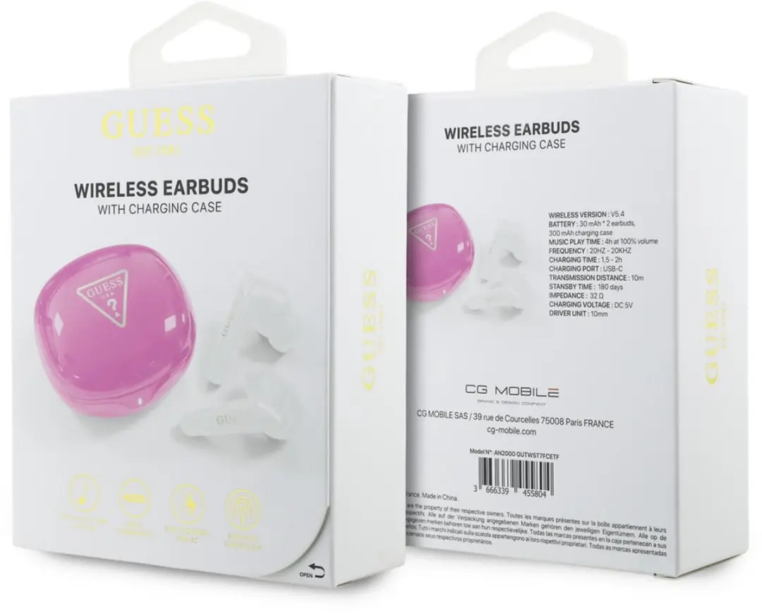 GUESS Draadloze Oordopjes - Bluetooth 5.4 Roze