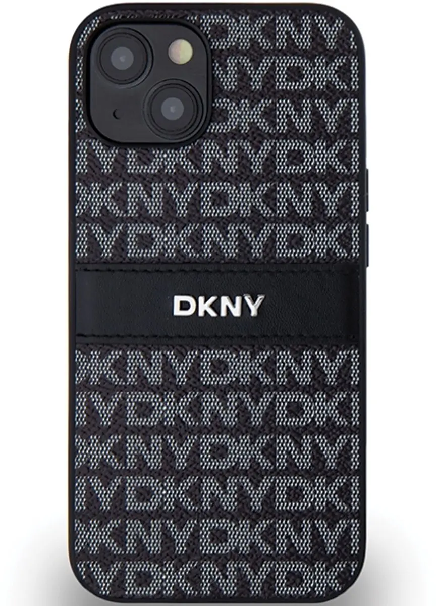 DKNY Textured Tonal Stripe Back Case - iPhone 15 Plus - Zwart