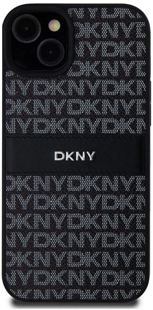 DKNY Textured Tonal Stripe Back Case - iPhone 15 Plus - Zwart