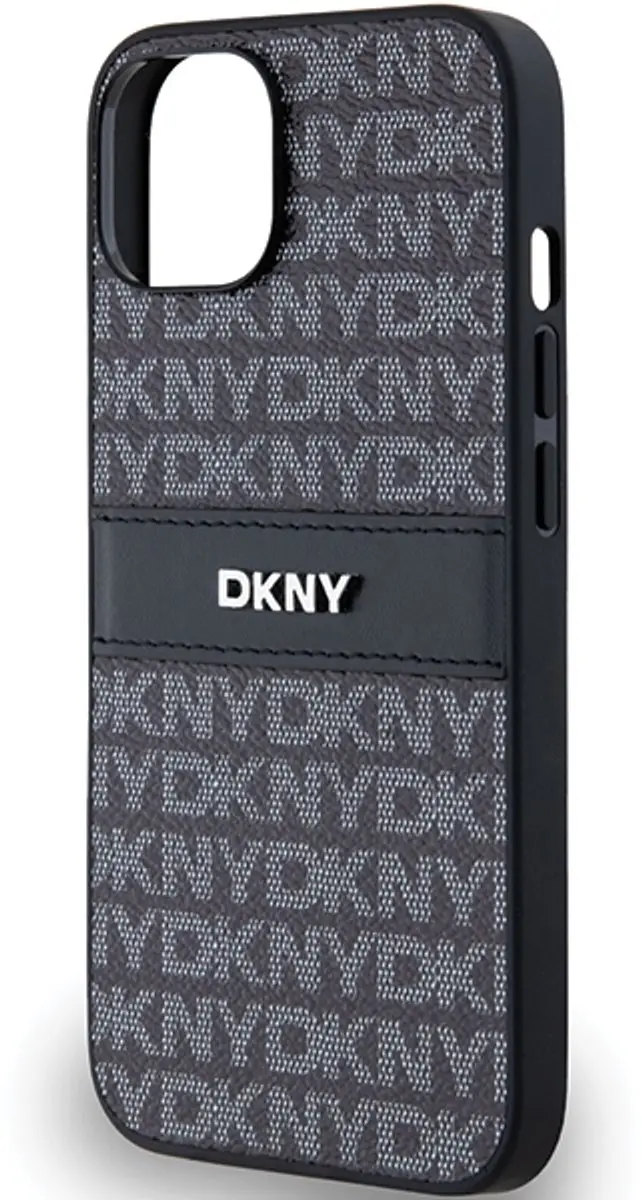 DKNY Textured Tonal Stripe Back Case - iPhone 15 Plus - Zwart - afbeelding 6 van 6