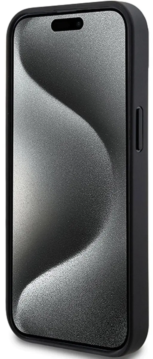 DKNY Textured Tonal Stripe Back Case - iPhone 15 Plus - Zwart