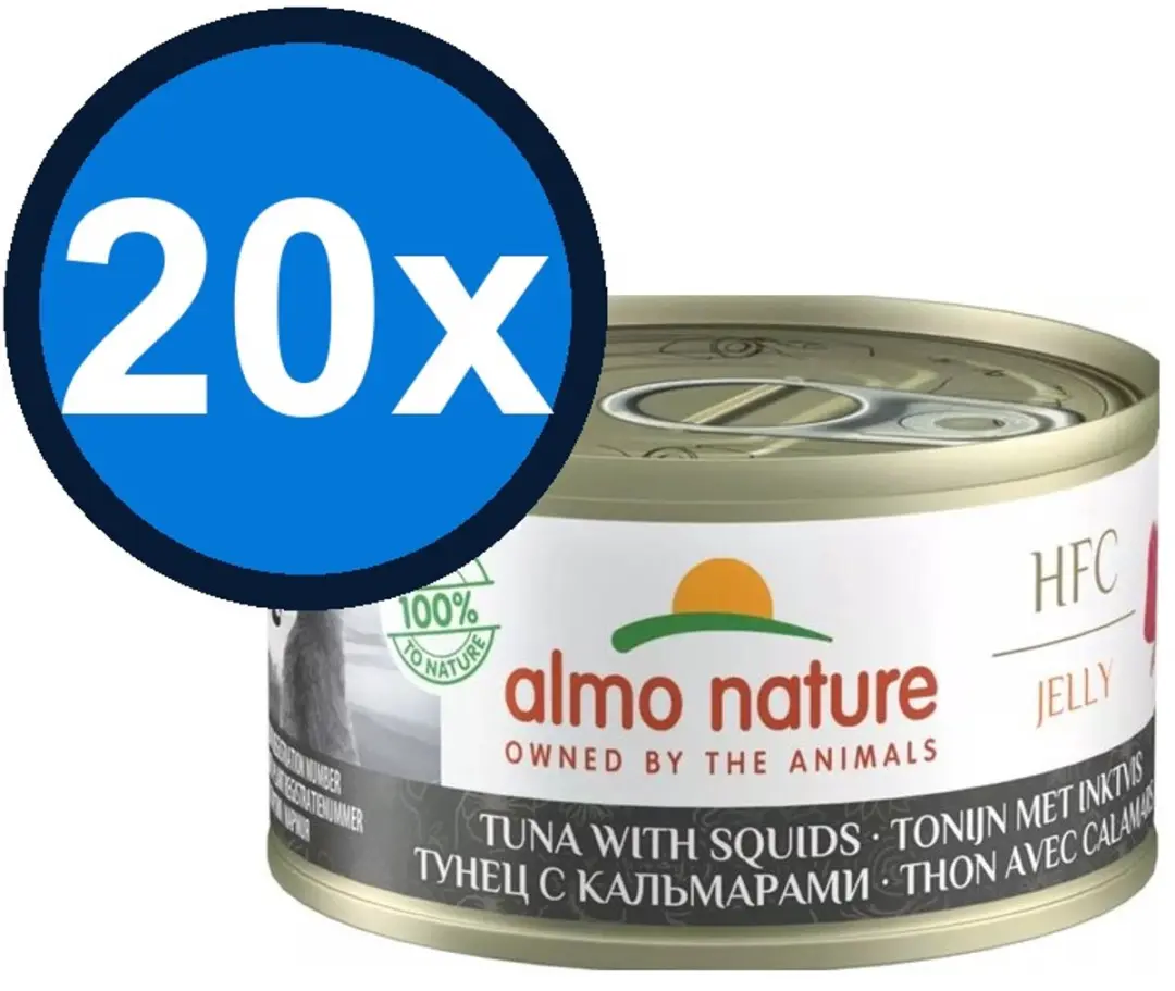 Almo Nature HFC Jelly Tonijn & Inktvis Kattenvoer Natvoer 20x70g