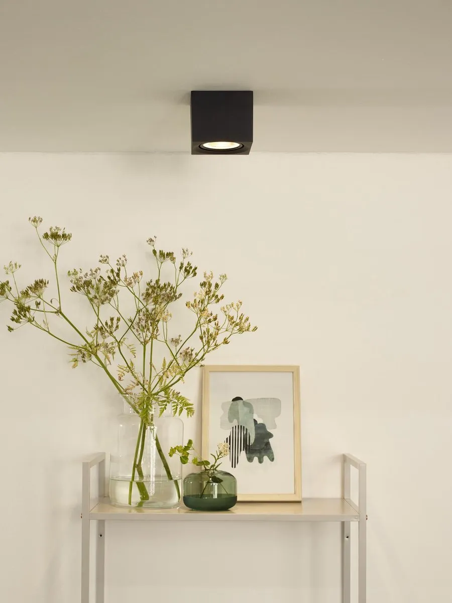 Lucide FEDLER Plafondspot LED - GU10 12W 2200K/3000K - Zwart