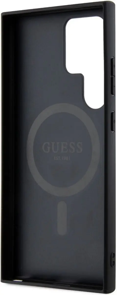 GUESS 4G Back Case MagSafe S24 Ultra - Zwart