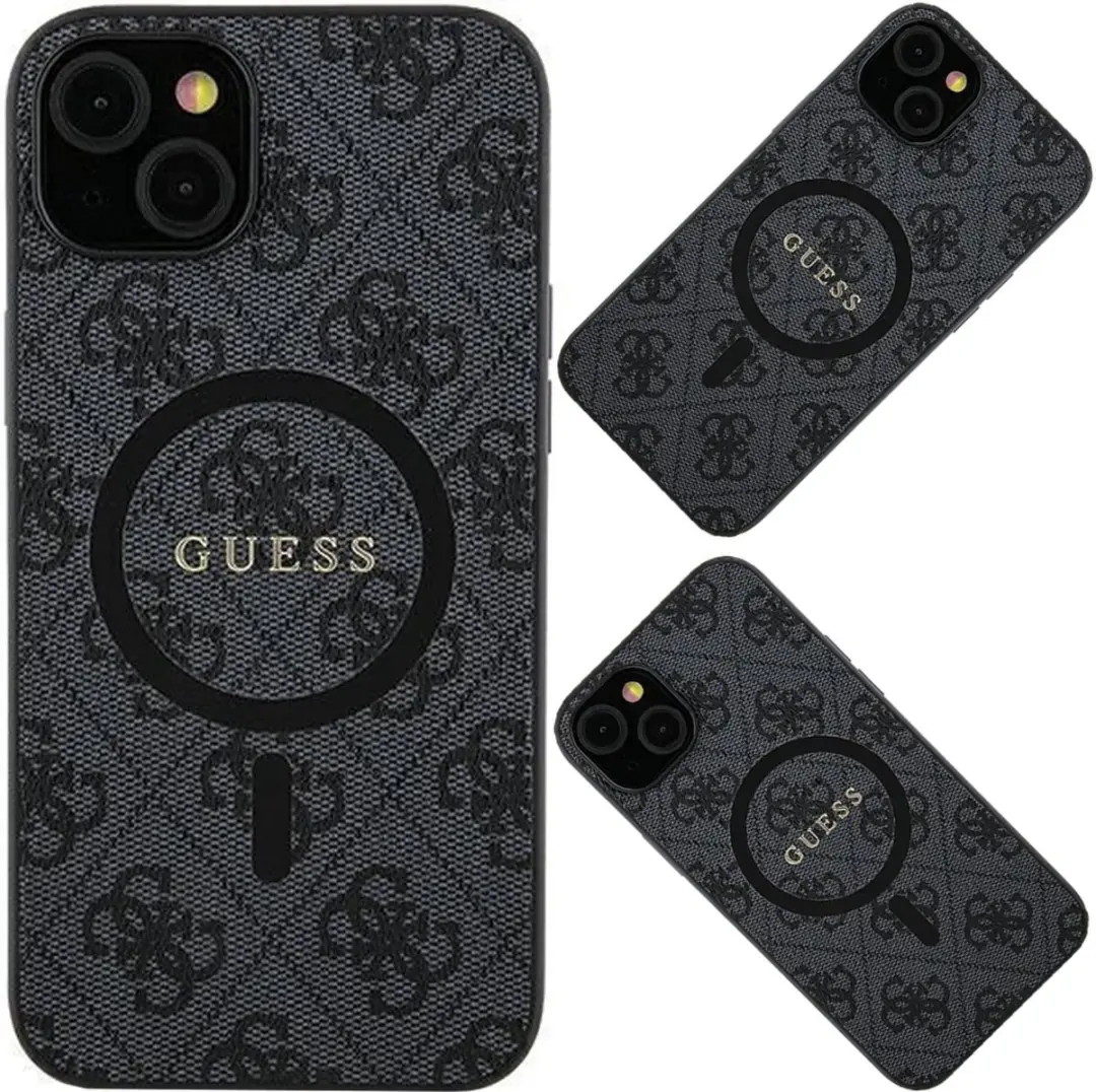 GUESS 4G Back Case MagSafe S24 Ultra - Zwart