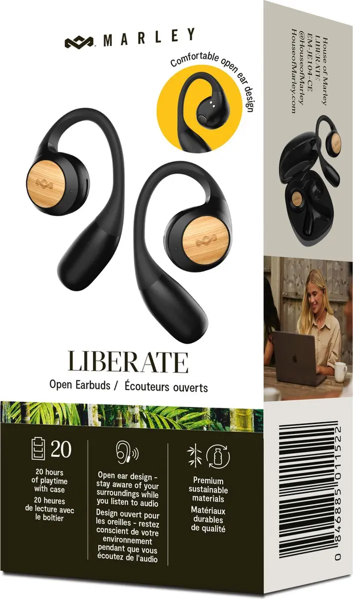 House of Marley Liberate Open EM-JE104-SB Oordopjes - 20 uur - Zwart