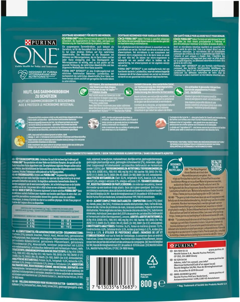 Purina ONE Indoor Kalkoen 800g