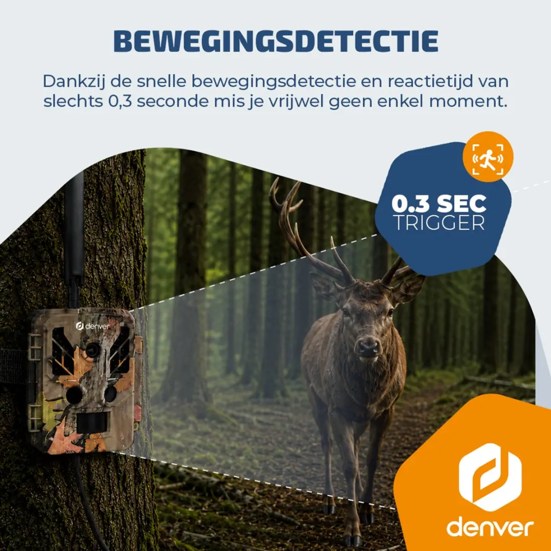 Denver WSL8050 Wildcamera 4K 48MP - 32 LED Groen/Bruin - afbeelding 6 van 6