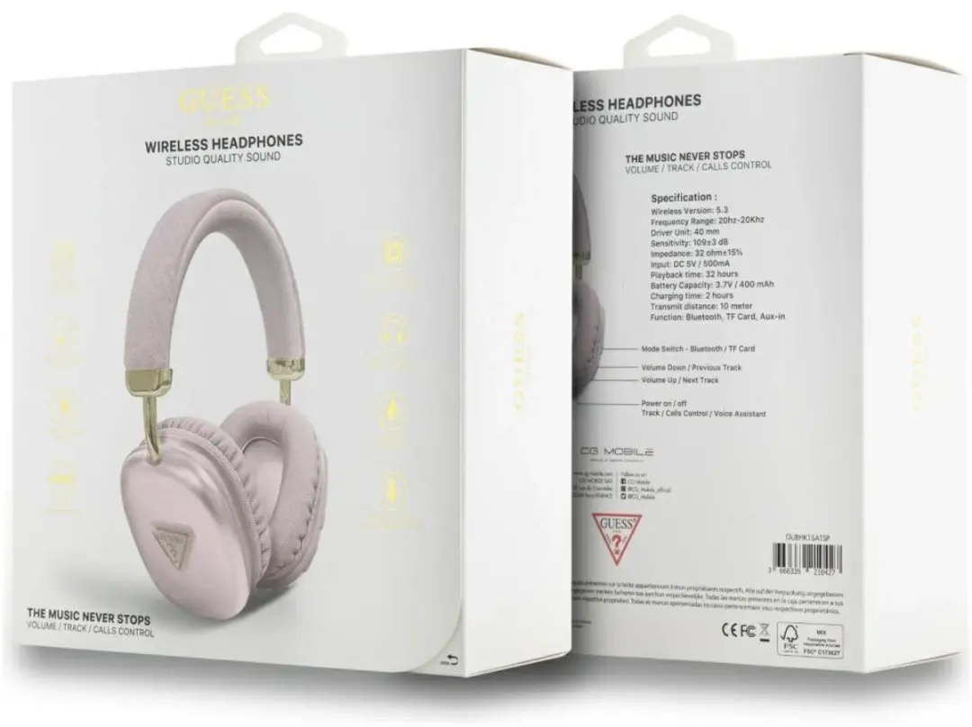 GUESS BHK1S Bluetooth Koptelefoon - Roze