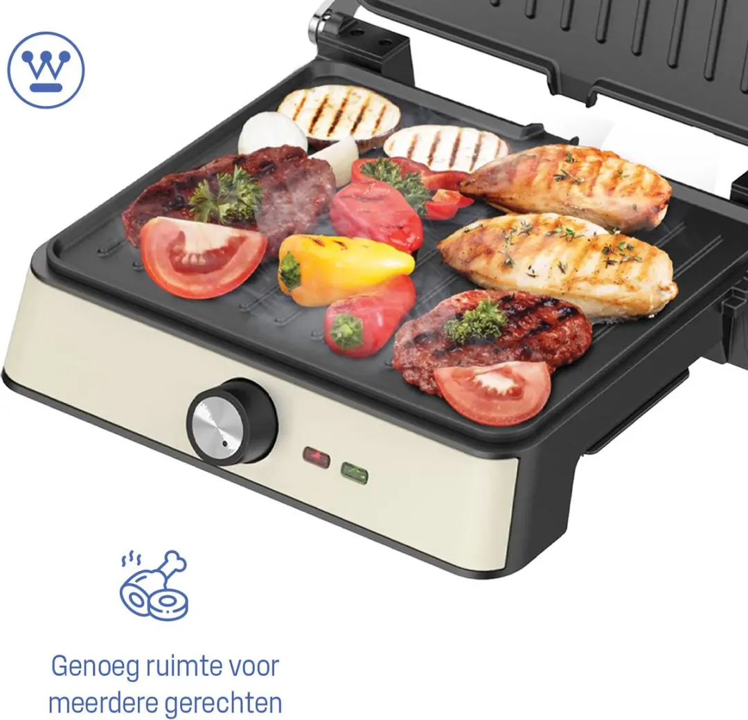 Westinghouse Retro Contactgrill WKCG907WH - 2200W - 2 Platen