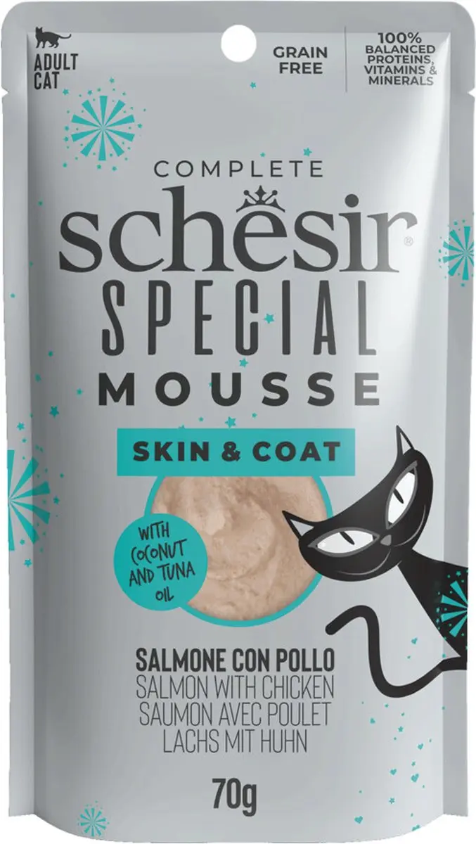 Schesir Special Cat Mousse Zalm & Kip 70g