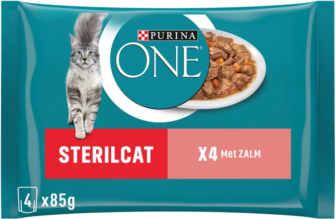 Purina ONE Nat Voer Sterilcat Kalkoen & Zalm - 8x85g