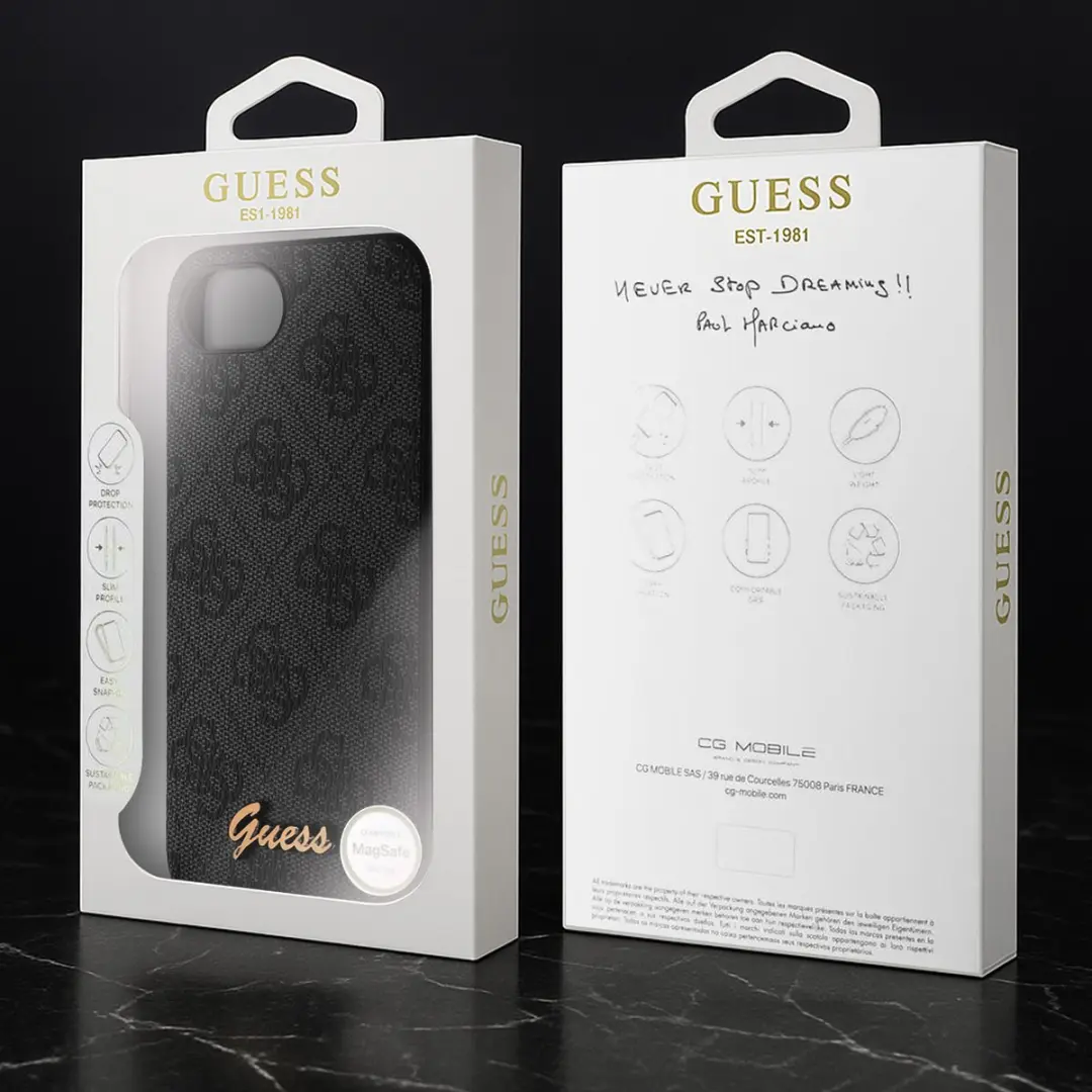 GUESS MagSafe Hoesje iPhone 16e - Zwart