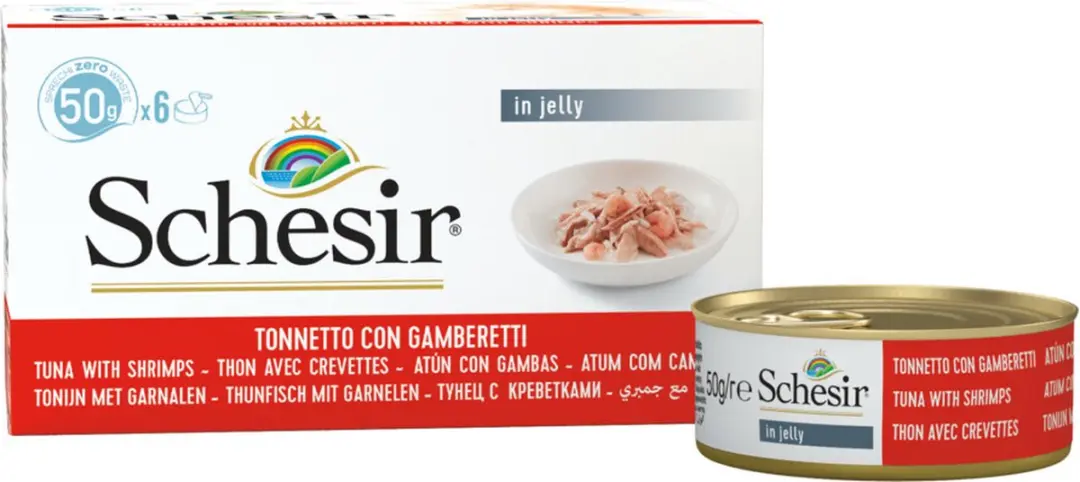 Schesir Kattenvoer Tonijn & Garnaal 6x50g - afbeelding 6 van 6